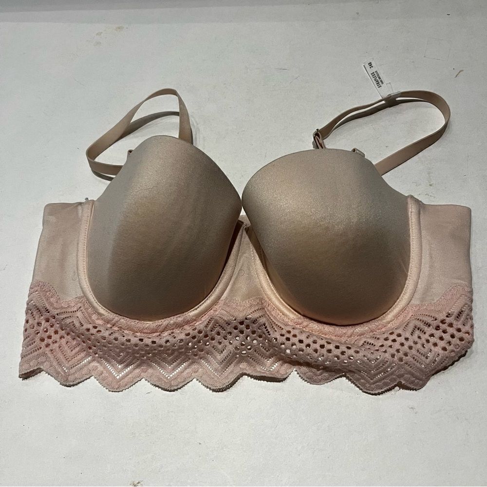Aerie Sunnie Strap/Strapless Bra Cream and pale Pink Size 34B